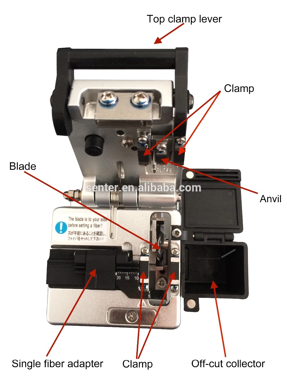 ST3110E Similar with FC-6S precision fiber cleaver cutting angle<0.5 degrees with fiber scrap collector
